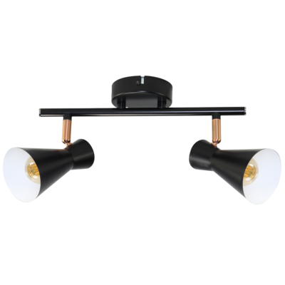 Reflektor 2-punktowy ORO BRANTA 2xE14 czarno-złoty