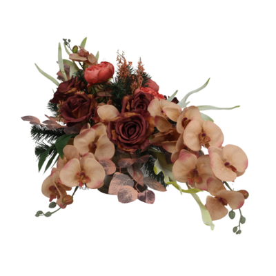 Stroik dekorowany w misie storczyki, piwonie, róże