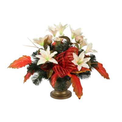 Stroik dekorowany w misie lilie