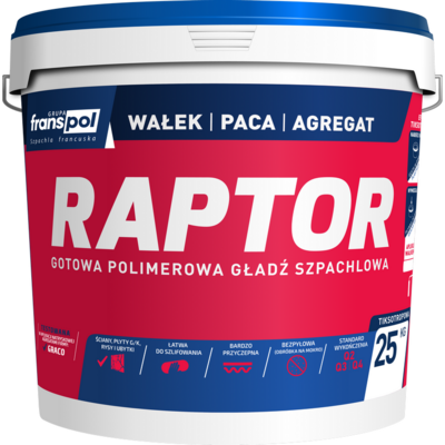 Gotowa polimerowa gładź szpachlowa Raptor 25 kg Franspol