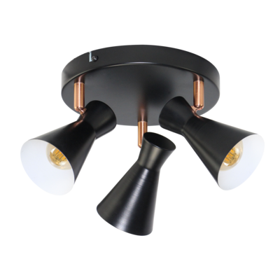 Reflektor 3-punktowy ORO BRANTA 3xE14 czarno-złoty