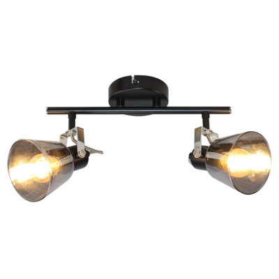 Reflektor 2-punktowy ORO TRINGA 2xE14 czarno-srebrny