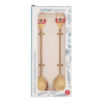 Łyżeczka z Mikołajem 2 sztuki złota
