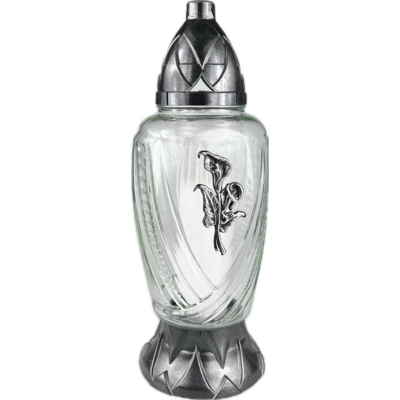 Znicz Z-536 z anturium 14 x 33 cm 55 h 150 g srebrny