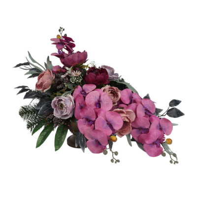 Stroik dekorowany w misie storczyki, piwonie, róże