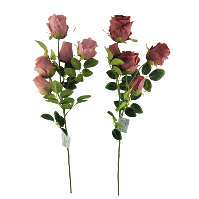 Róża sztuczna gałązka 5 kwiatów 75 cm