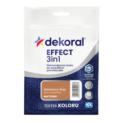 Dekoral Farba plamoodporna do wszystkich pomieszczeń EFFECT 3in1 TESTER Miedziany brąz 0,04 l