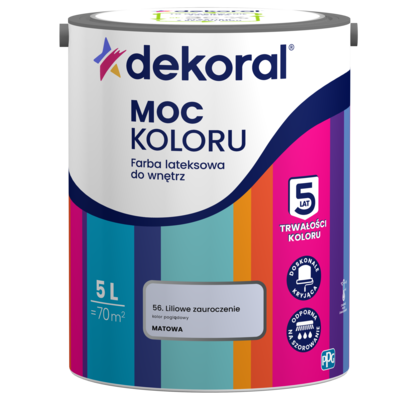Dekoral Farba lateksowa do wnętrz MOC KOLORU Liliowe zauroczenie 5 l