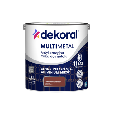 Dekoral Farba antykorozyjna do metalu MULTIMETAL Czerwony tlenkowy 2,5 l