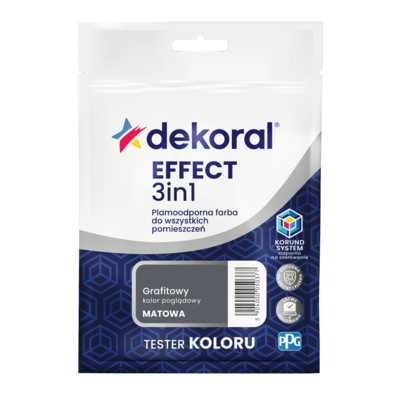 Dekoral Farba plamoodporna do wszystkich pomieszczeń EFFECT 3in1 TESTER Grafitowy 0,04 l