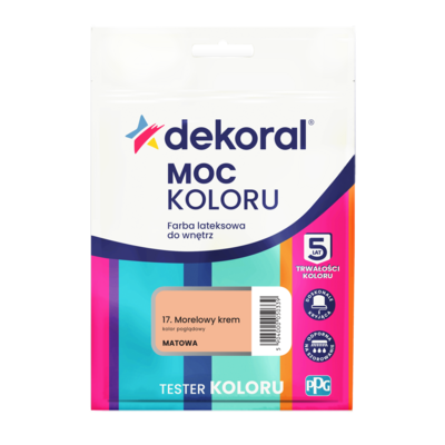 Dekoral Farba lateksowa do wnętrz MOC KOLORU TESTER Morelowy krem 0,04 l