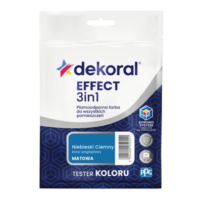 Dekoral Farba plamoodporna do wszystkich pomieszczeń EFFECT 3in1 TESTER Niebieski ciemny 0,04 l