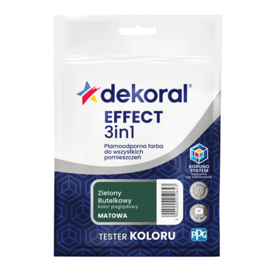 Dekoral Farba plamoodporna do wszystkich pomieszczeń EFFECT 3in1 TESTER Zielony butelkowy 0,04 l