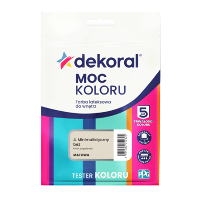 Dekoral Farba lateksowa do wnętrz MOC KOLORU TESTER Minimalistyczny beż 0,04 l