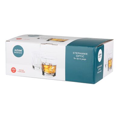 Komlpet 6 szklanek do whisky Stephane optic 280 ml Color box