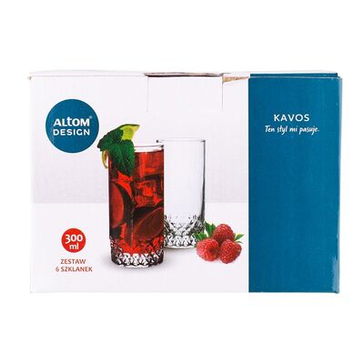Komplet 6 szklanek wysokich Kavos 300 ml ALTOM