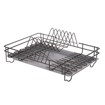 Suszarka do naczyń 1-poziomowa 35 cm czarna z tacką