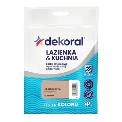 Dekoral Farba lateksowa o podwyższonej odporności ŁAZIENKA KUCHNIA TESTER Caffe latte 0,03 l