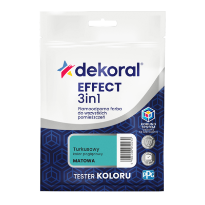 Dekoral Farba plamoodporna do wszystkich pomieszczeń EFFECT 3in1 TESTER Turkusowy 0,04 l