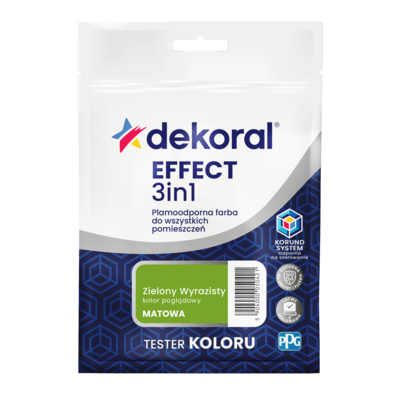Dekoral Farba plamoodporna do wszystkich pomieszczeń EFFECT 3in1 TESTER Zielony wyrazisty 0,04 l