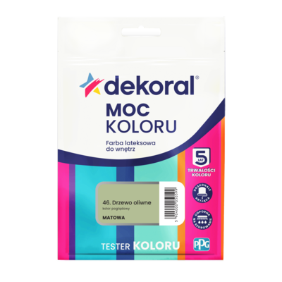 Dekoral Farba lateksowa do wnętrz MOC KOLORU TESTER Drzewo oliwne 0,04 l