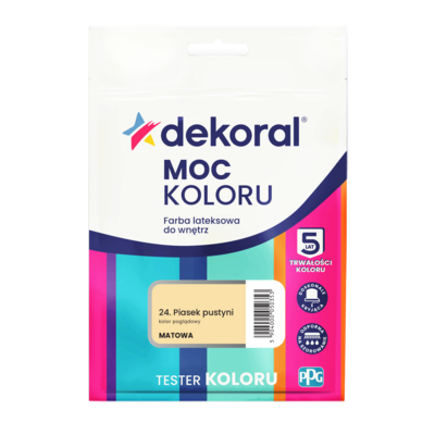 Dekoral Farba lateksowa do wnętrz MOC KOLORU TESTER Piasek pustyni 0,04 l