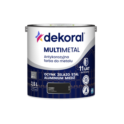 Dekoral Farba antykorozyjna do metalu MULTIMETAL Czarny 2,5 l