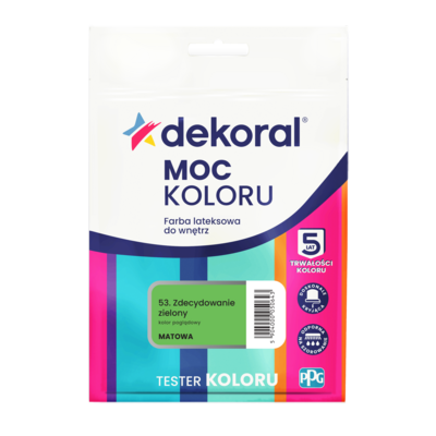 Dekoral Farba lateksowa do wnętrz MOC KOLORU TESTER Zdecydowanie zielony 0,04 l