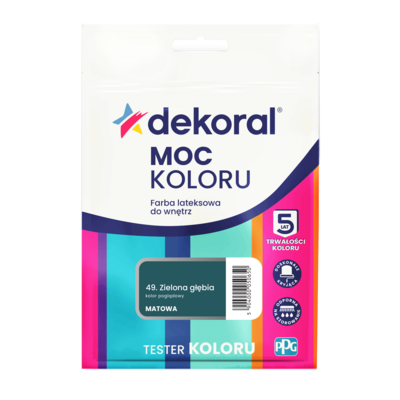 Dekoral Farba lateksowa do wnętrz MOC KOLORU TESTER Zielona głębia 0,04 l