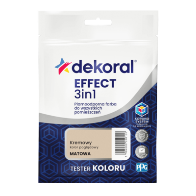 Dekoral Farba plamoodporna do wszystkich pomieszczeń EFFECT 3in1 TESTER Kremowy 0,04 l