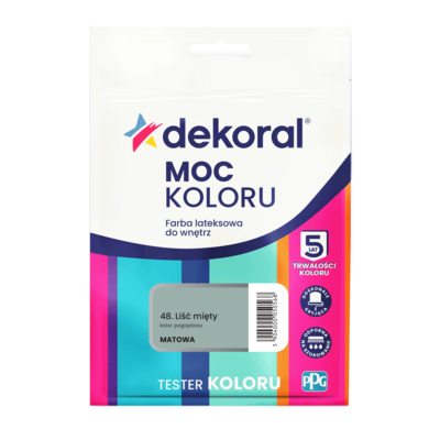 Dekoral Farba lateksowa do wnętrz MOC KOLORU TESTER Liść mięty 0,04 l