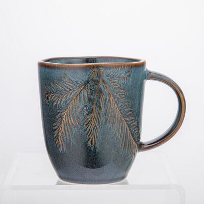 Kubek baryłka 370 ml zielono-brązowy