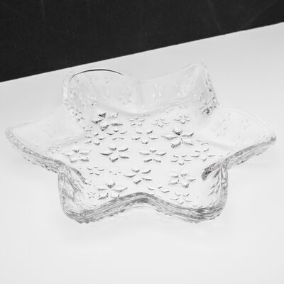 Talerz dekoracyjny gwiazda 16 x 2,5 cm transparentny