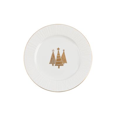 Talerz płytki reliefowany złote choinki 27,5 cm