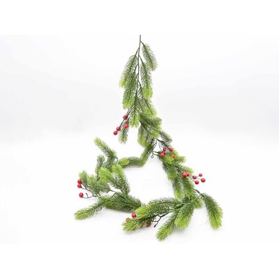 Girlanda gałązki iglaste z jarzębiną 40 cm