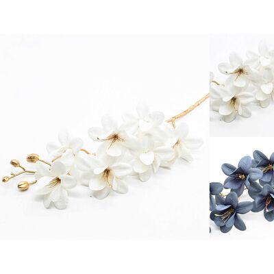 Storczyk gałązka 70 cm biały / granatowy