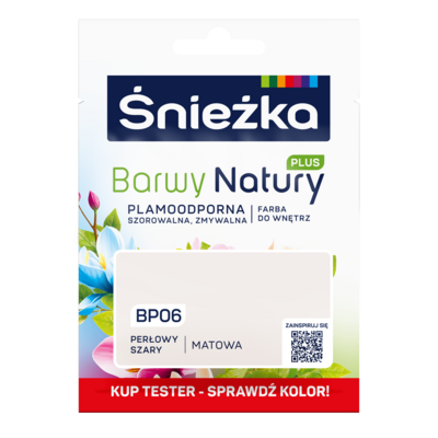 Śnieżka Farba lateksowa Barwy Natury PLUS TESTER perłowy szary BP06 25 ml