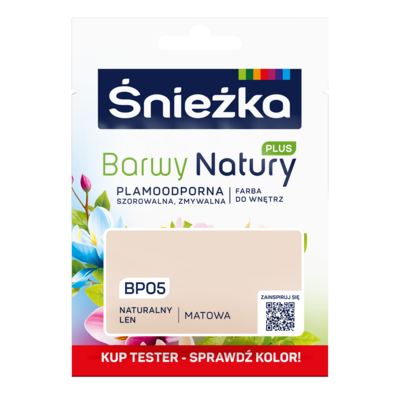 Śnieżka Farba lateksowa Barwy Natury PLUS TESTER naturalny len BP05 25 ml