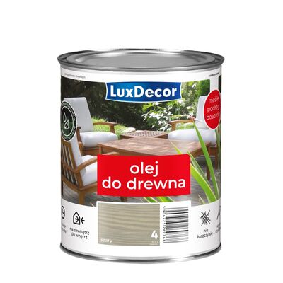 LuxDecor Olej wodny do drewna szary 0,7 l