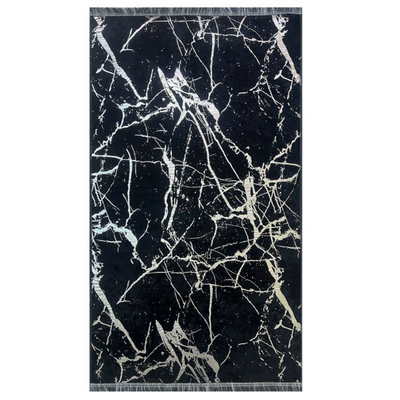Dywan drukowany Neva petra folia 80 x 140 cm czarno-srebrny