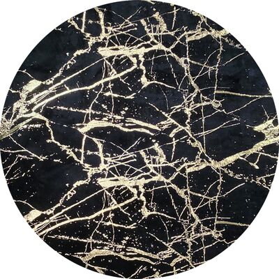 Dywan drukowany Neva petra folia 100 cm czarno-złoty