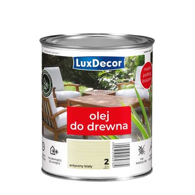 LuxDecor Olej wodny do drewna antyczny biały 0,7 l