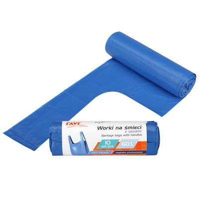 Worki na śmieci z uszami 60 l 10 sztuk