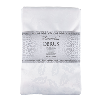 Obrus 140 x 220 cm ostrokrzew biały