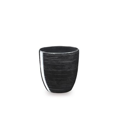 Donica ceramiczna Nova 4 J1432 24 cm czarny ze srebrem
