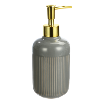 Dozownik mydła Athens 7,9 x 18,7 cm szaro-złoty