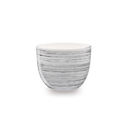 Donica ceramiczna Baryłka 3 J1536 19 cm biały z czarnym