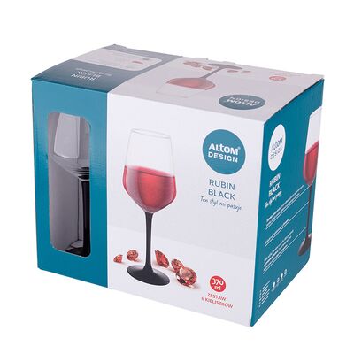 Kieliszki Rubin Black wino czerwone 370 ml 6 szt.