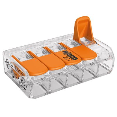 Złączka COMPACT 5-przewodowa z dźwigniami, przeźroczysta 5szt