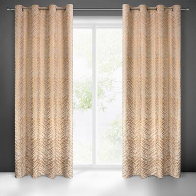 Zasłona gotowa na przelotkach SARA 250 x 140 cm kremowy